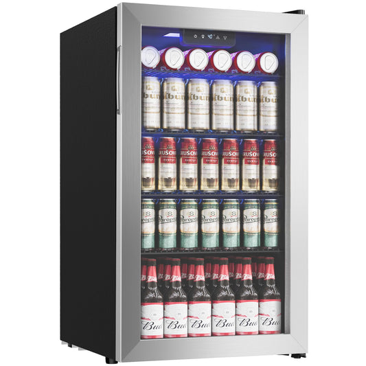 Icyglee Beverage Cooler with Glass Door