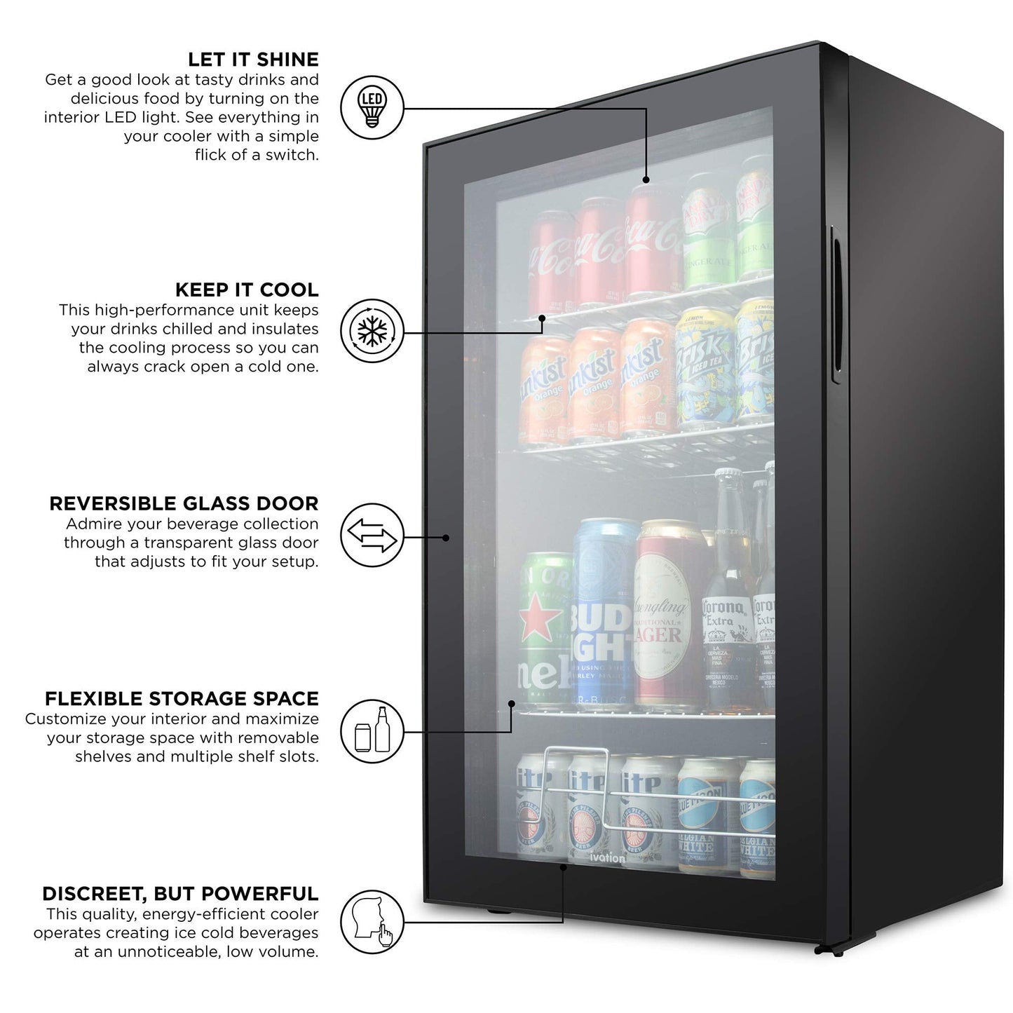 Ivation Beverage Refrigerator 126 Can